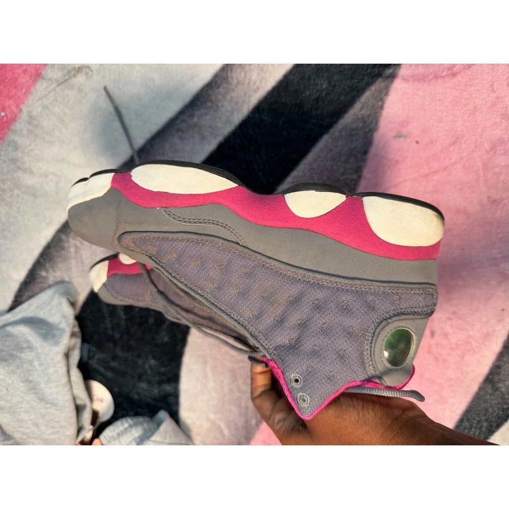 Jordan 13 Retro Cool Grey Fusion Pink GS Sneakers 439358-029 Size 6Y